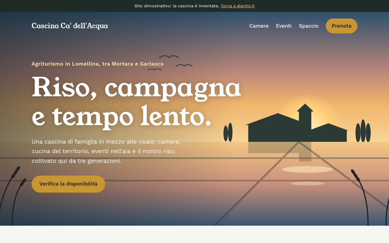 Anteprima del sito di esempio: Agriturismo e cascina