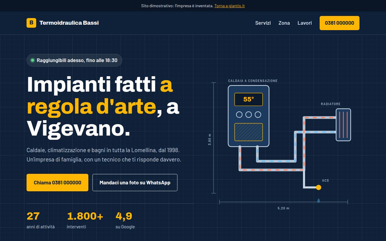 Anteprima del sito di esempio: Impresa artigiana